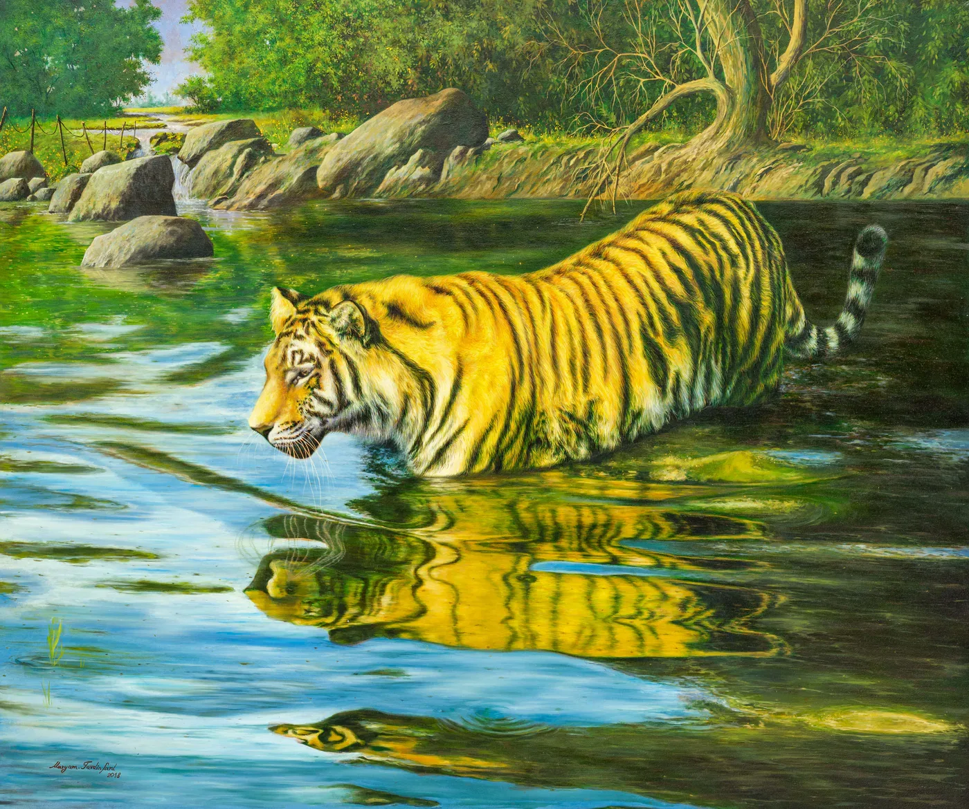 Tiger Reflection by Maryam Fardinfard