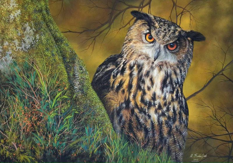 Wildlife — MV-015, pastel and colored pencil by Maryam Fardinfard