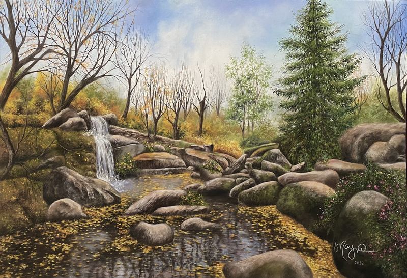 Nature — MV-017, pastel and colored pencil by Maryam Fardinfard