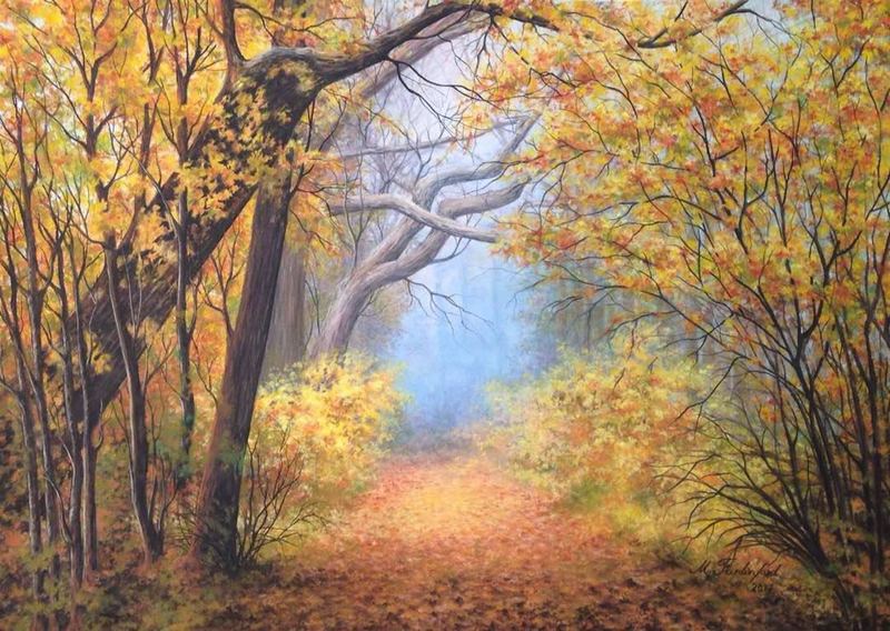 Nature — MV-020, pastel and colored pencil by Maryam Fardinfard