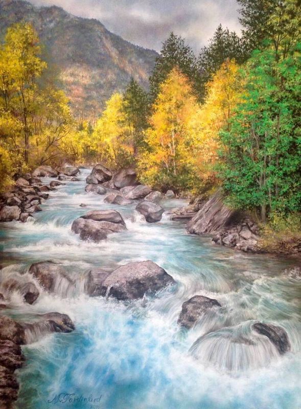 Nature — MV-021, pastel and colored pencil by Maryam Fardinfard